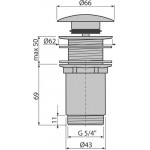 Клик-клак для умывальника Alcaplast A395-BL-01